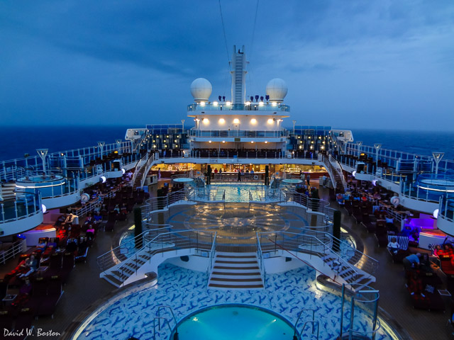 Night view of the Lido deck 