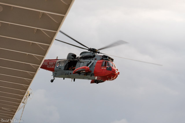 UK Royal Navy helicopter transporting patient to hospital (I wasn't supposed to be out on the balcony taking this, but ...)