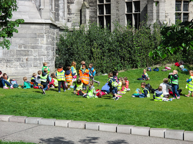 School Kids in front of St. Nicholas Church