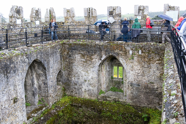Tourists kissing the Blarney Stone