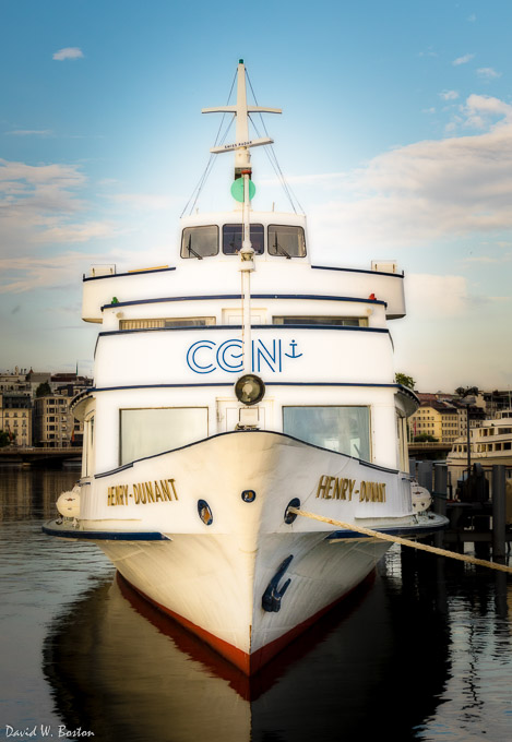 One of the tour boats that sail Lake Geneva, the Henry-Dunant