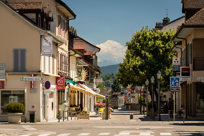 The Grand Rue in Ferney-Voltaire, France